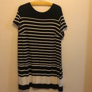 Black and off white midi dress